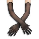 Soft Thin See-through Mesh Long Gloves - Image 10