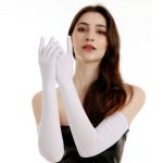 Multi-colored Thin Elastic Milk Fleece Long Gloves - Image 5