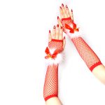 Merry Christmas Party Fishnet Gloves - Image 3