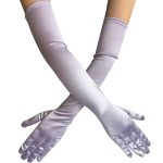 Multi-colored Satin Dancing Long Gloves - Image 12