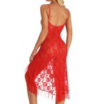 Hot Selling Rose Lace Slashed Long Dress Nightdress - Image 8