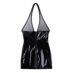 Sexy Haltered Deep-v Neck Patent Leather Night Dress - Image 5