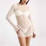 New Fashion See-through Backless Knit Beach Dress - Image 5