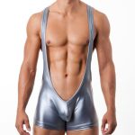 Chic Leather Vest One-piece Suit For Men - Image 3