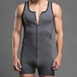 All cotton Comfortable And Sexy Front Button Jumpsuit - Image 4