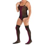 Men Strappy Jacquard Teddy Stockings - Image 4