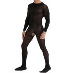 Mesh Long-sleeved Crotchless Jampsuit - Image 4