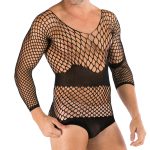 Erotic Men Fishnet Long sleeved Teddy Lingerie - Image 3