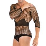 Erotic Men Fishnet Long sleeved Teddy Lingerie - Image 4