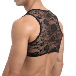 Elastic Lace Breathable Short Vest For Men - Image 5