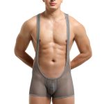 Hot Selling Pure Mesh Boxers Bodysuit - Image 6