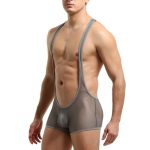 Hot Selling Pure Mesh Boxers Bodysuit - Image 8