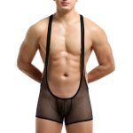 Hot Selling Pure Mesh Boxers Bodysuit - Image 4