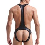 Motor Style Patent Leather One-piece Suit - Image 4