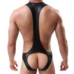 Men Faux Leather Assless Game One Pieces - Image 4