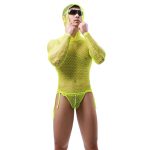 Men Long Sleeved Mesh Hoody With Bandaged Panty Suit - Image 3