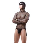 Men Long Sleeved Mesh Hoody With Bandaged Panty Suit - Image 5