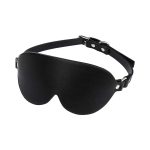 Men's Adjustable Faux Leather Blindfold With Collar - Image 3