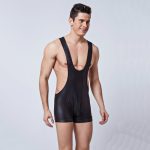 Men's Faux Leather Wrestling Suit Jumpsuit - Image 3