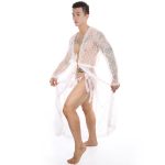 High Quality Men's Night Robe Lace Gown - Image 9