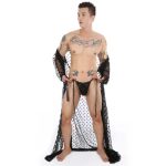 High Quality Men's Night Robe Lace Gown - Image 3