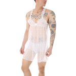 New Men's Transparent Mesh Night Dress - Image 2