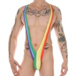 Simple Men's Rainbow One-piece Suit Jumpsuit