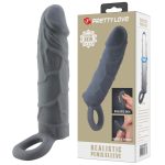 Prettylove Black TPR Realistic Penis Sleeve