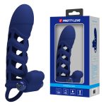 Prettylove Dark Blue Vibrating Fishnet Penis Sleeve