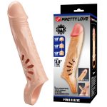 9.5" Flesh Penis Sleeve With 3pcs Extension Blockes