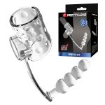 Crystal Penis Sleeve With Anal Beads