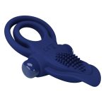 Prettylove Dark Blue Brush Vibrating Cock Ring - Image 3