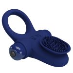 Prettylove Dark Blue Brush Vibrating Cock Ring - Image 3