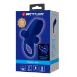Prettylove Dark Blue Brush Vibrating Cock Ring - Image 4