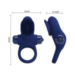 Prettylove Dark Blue Brush Vibrating Cock Ring - Image 5