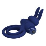 Prettylove Dark Blue Bunny Vibrating Cock Ring - Image 3
