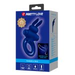 Prettylove Dark Blue Bunny Vibrating Cock Ring - Image 4