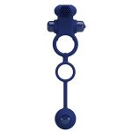 Prettylove Dark Blue Vibrating Weight Ball Cock Ring
