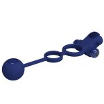 Prettylove Dark Blue Vibrating Weight Ball Cock Ring - Image 3