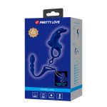 Prettylove Dark Blue Vibrating Bunny Cock Ring Anal Beads Set - Image 4