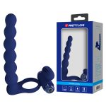 Prettylove Dark Blue Vibrating Anal Beads Cock Ring