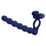 Prettylove Dark Blue Vibrating Anal Beads Cock Ring - Image 2