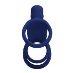 Prettylove Dark Blue 3in1 Vibrating Cock Ring - Image 2