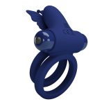 Prettylove Dark Blue Butterfly Vibrating Cock Ring - Image 3