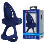 Prettylove Dark Blue 2in1 Vibrating Cock Ring