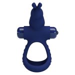 Prettylove Dark Blue 2in1 Vibrating Rabbit Cock Ring - Image 2