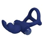 Prettylove Dark Blue 2in1 Vibrating Rabbit Cock Ring - Image 3