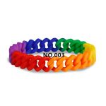 D705 LGBT Rainbow Silicone Bracelet - Image 4