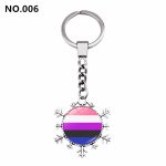 D707 Rainbow Gay Pride Flag Key chain Snow Pendant Key Ring - Image 2