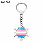 D707 Rainbow Gay Pride Flag Key chain Snow Pendant Key Ring - Image 3
